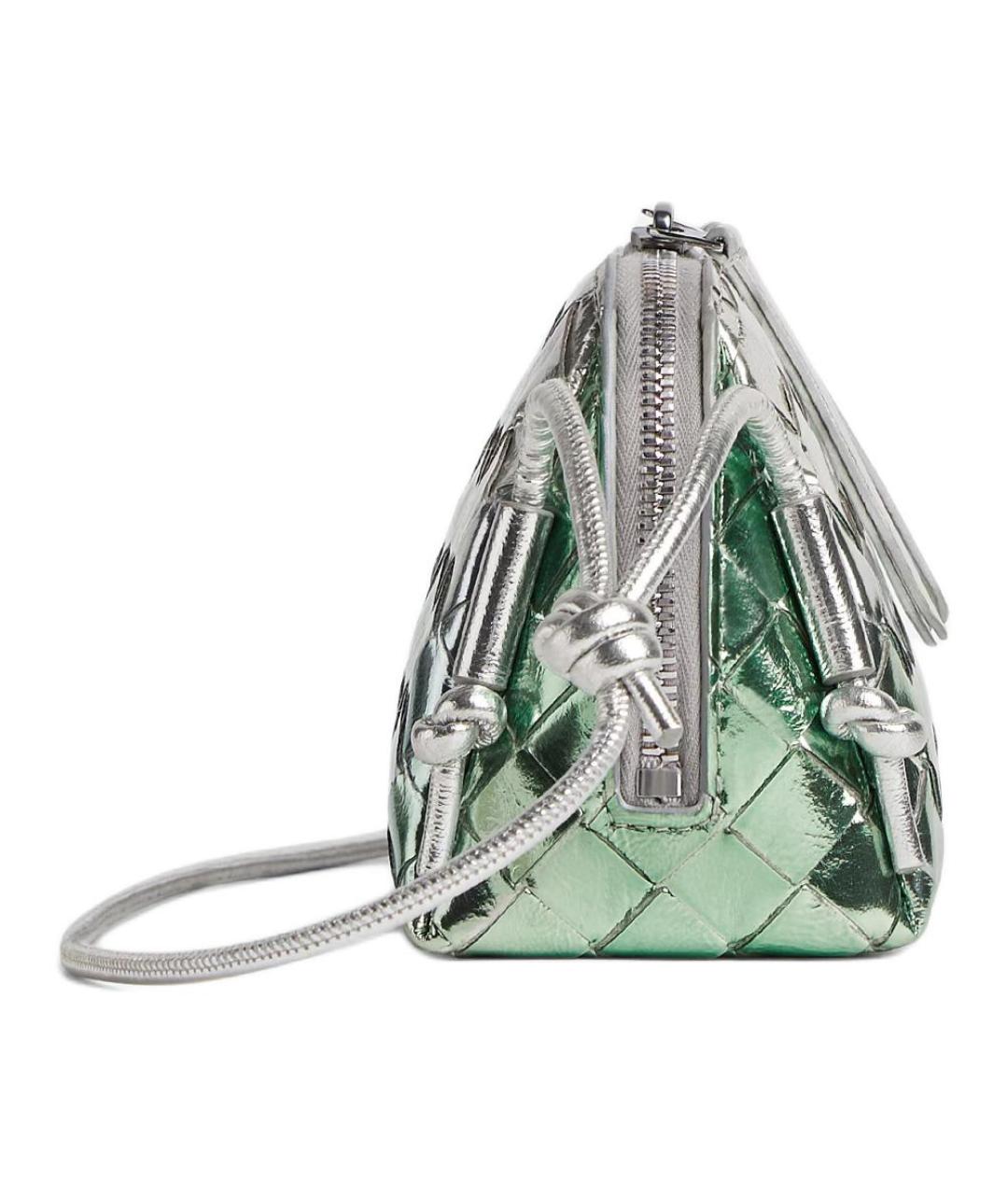 BOTTEGA VENETA Серебряная кожаная сумка через плечо, фото 2