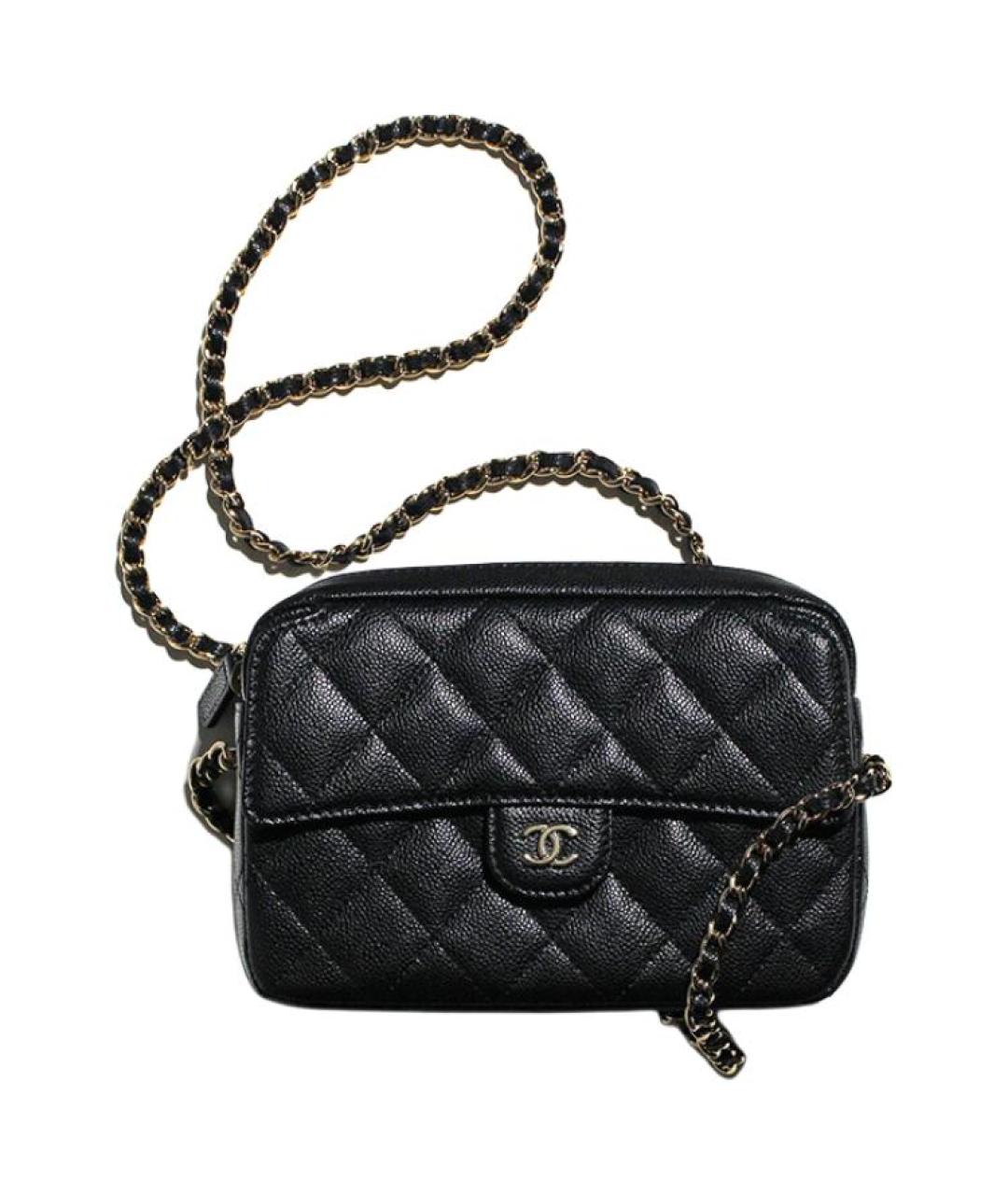 CHANEL Черная кожаная сумка через плечо, фото 1