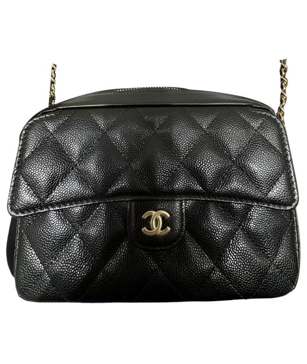 CHANEL Черная кожаная сумка через плечо, фото 4