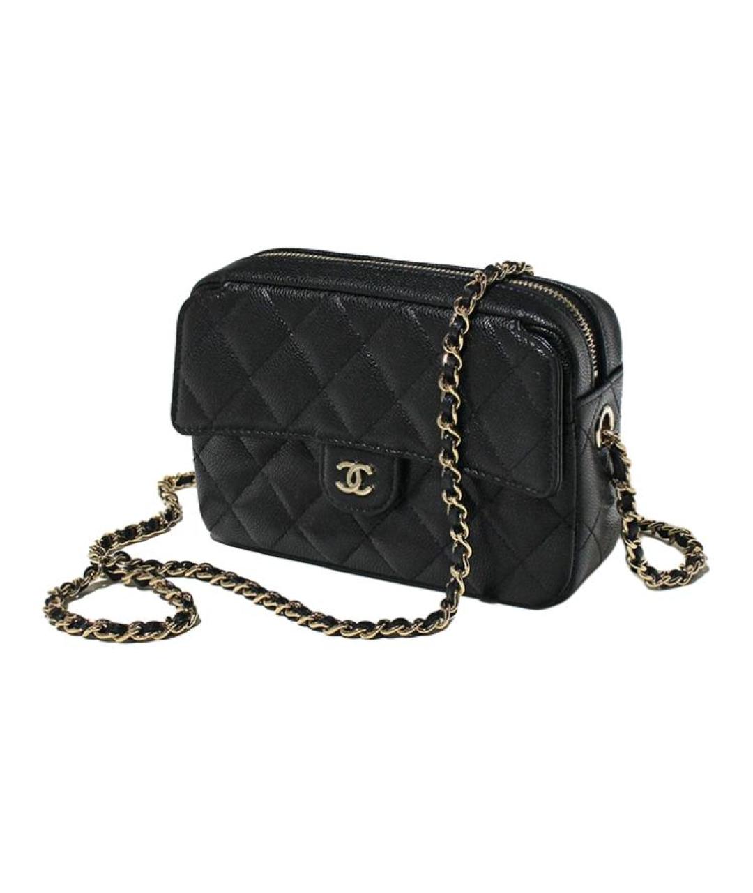 CHANEL Черная кожаная сумка через плечо, фото 3