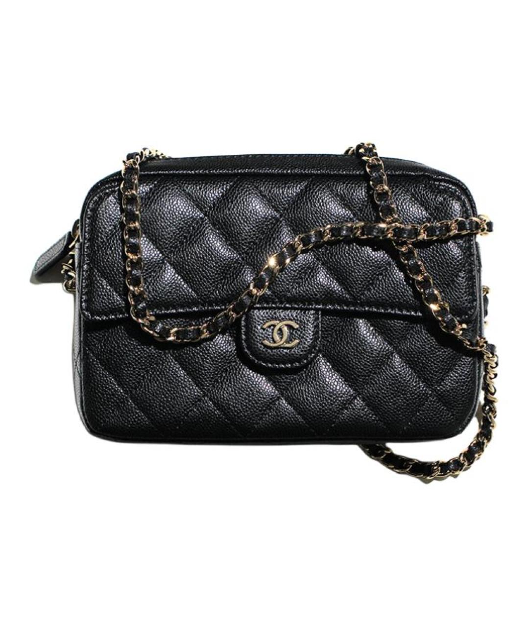CHANEL Черная кожаная сумка через плечо, фото 2