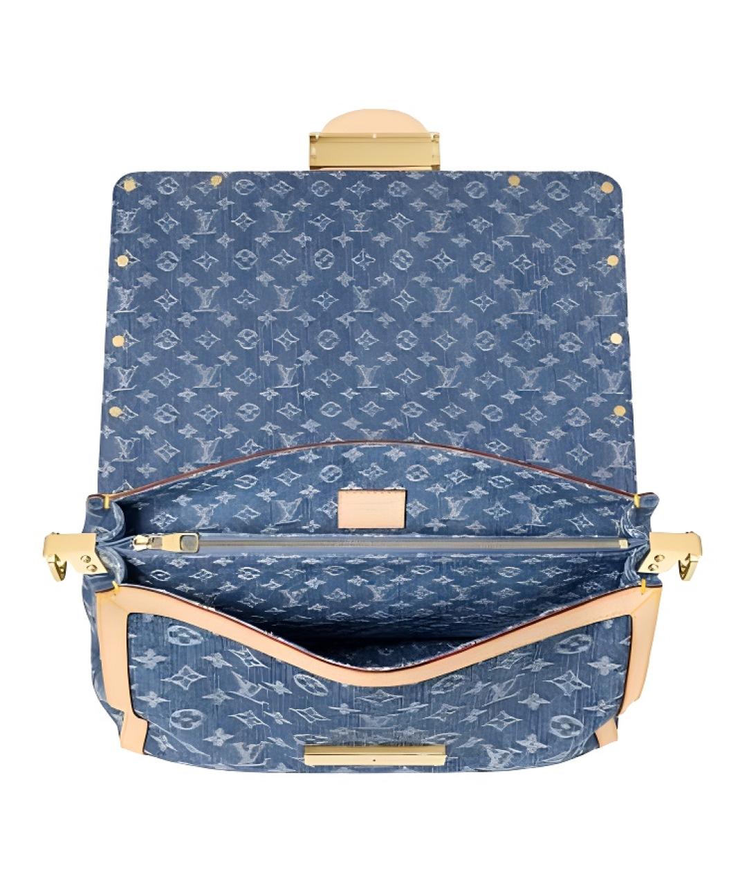 LOUIS VUITTON Синяя хлопковая сумка через плечо, фото 4