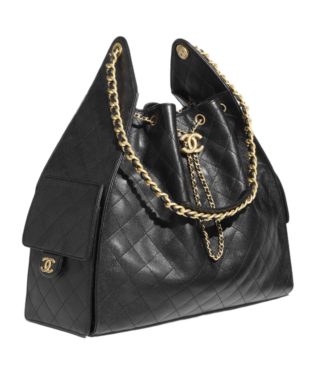 CHANEL Черная кожаная сумка через плечо, фото 2