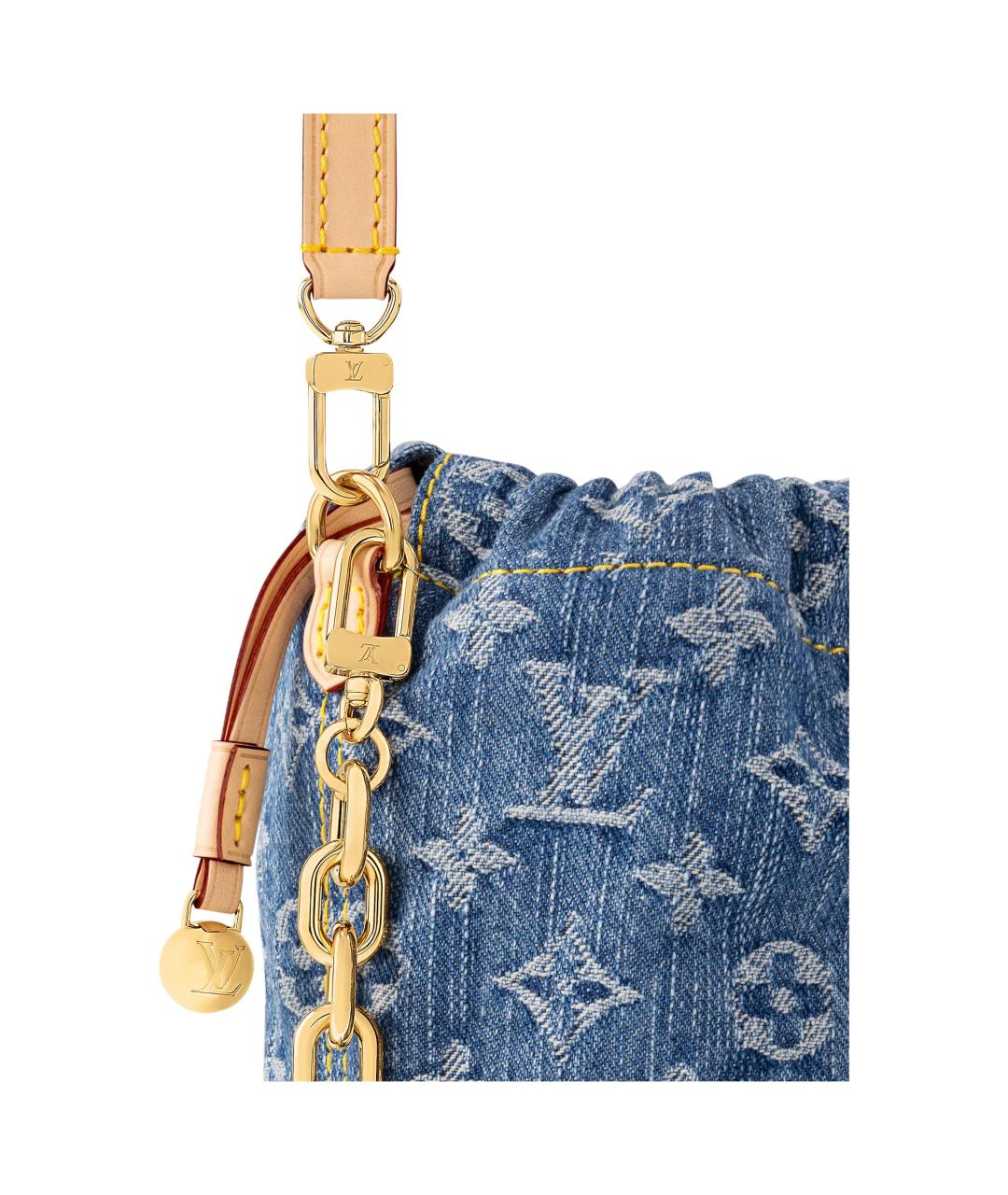 LOUIS VUITTON Синяя хлопковая сумка через плечо, фото 5