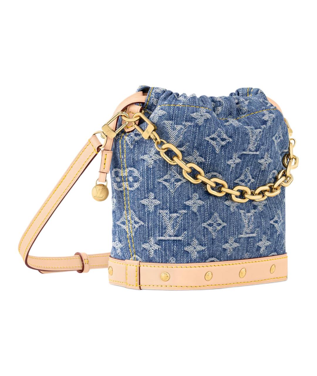 LOUIS VUITTON Синяя хлопковая сумка через плечо, фото 2