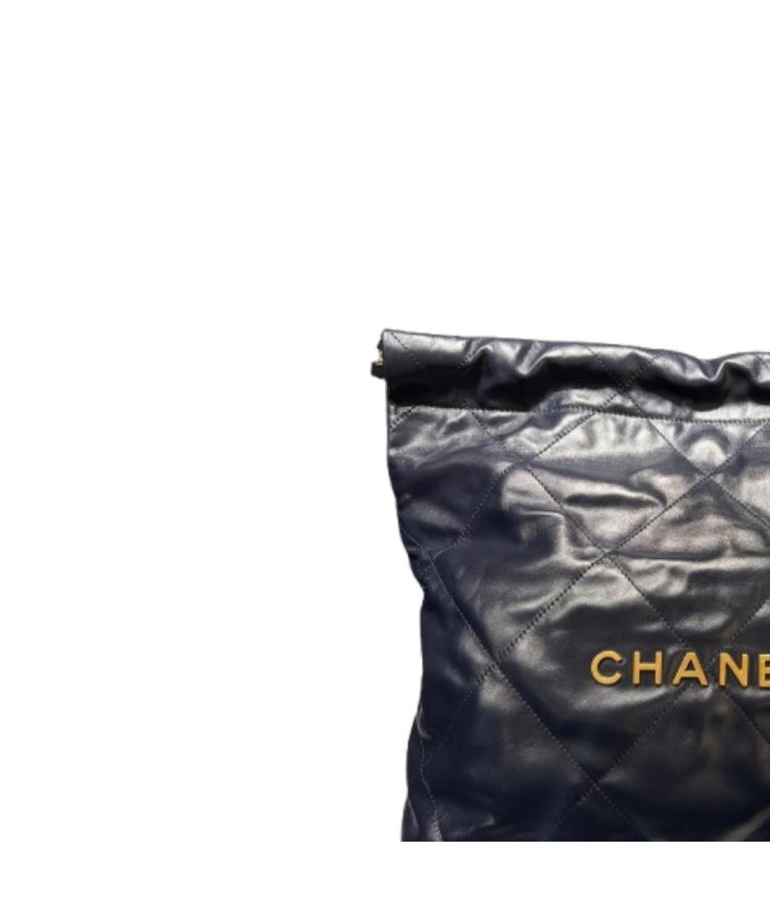 CHANEL Темно-синяя кожаная сумка через плечо, фото 3