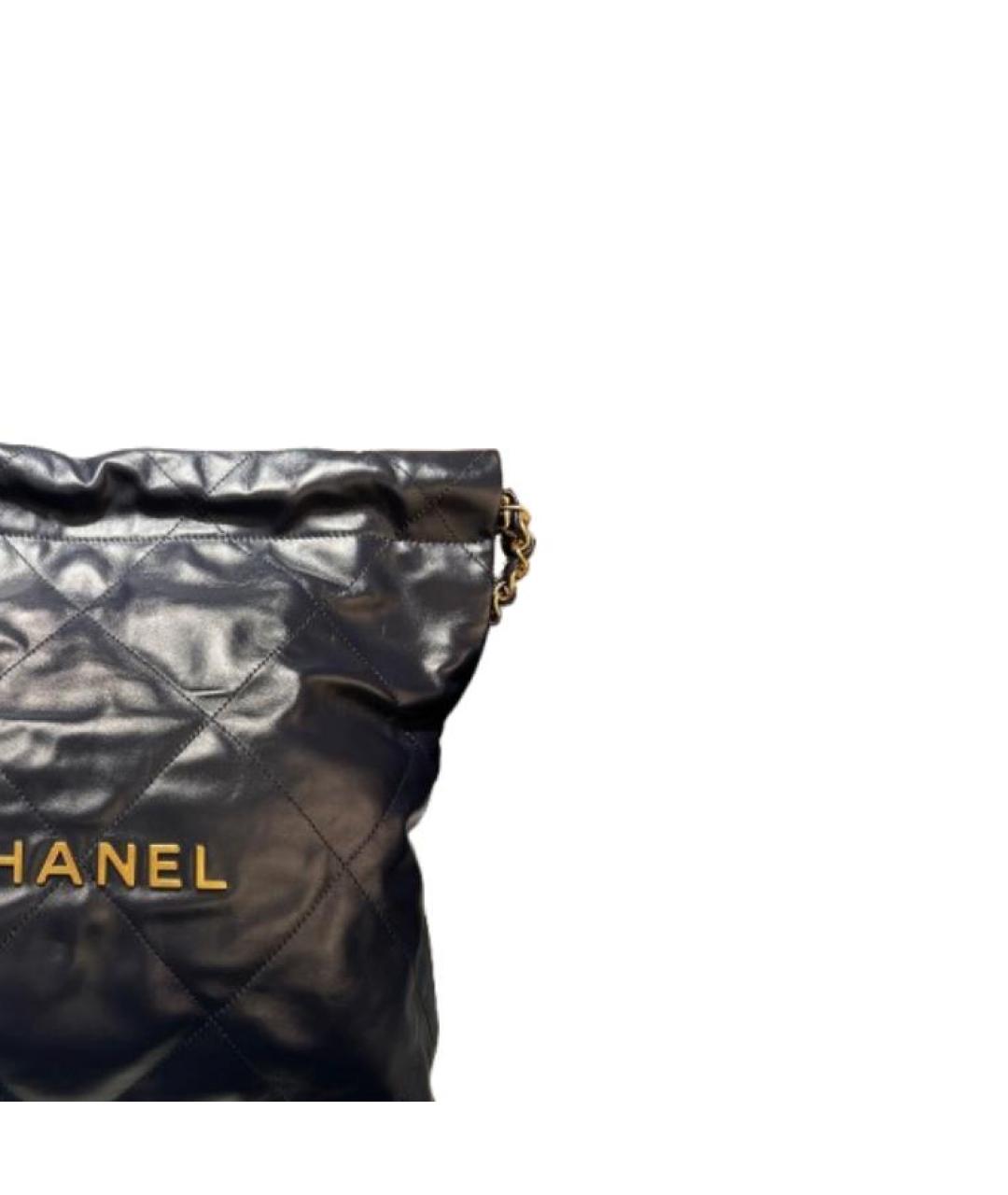 CHANEL Темно-синяя кожаная сумка через плечо, фото 4