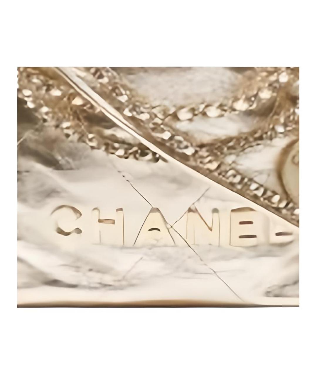 CHANEL Золотая кожаная сумка через плечо, фото 4