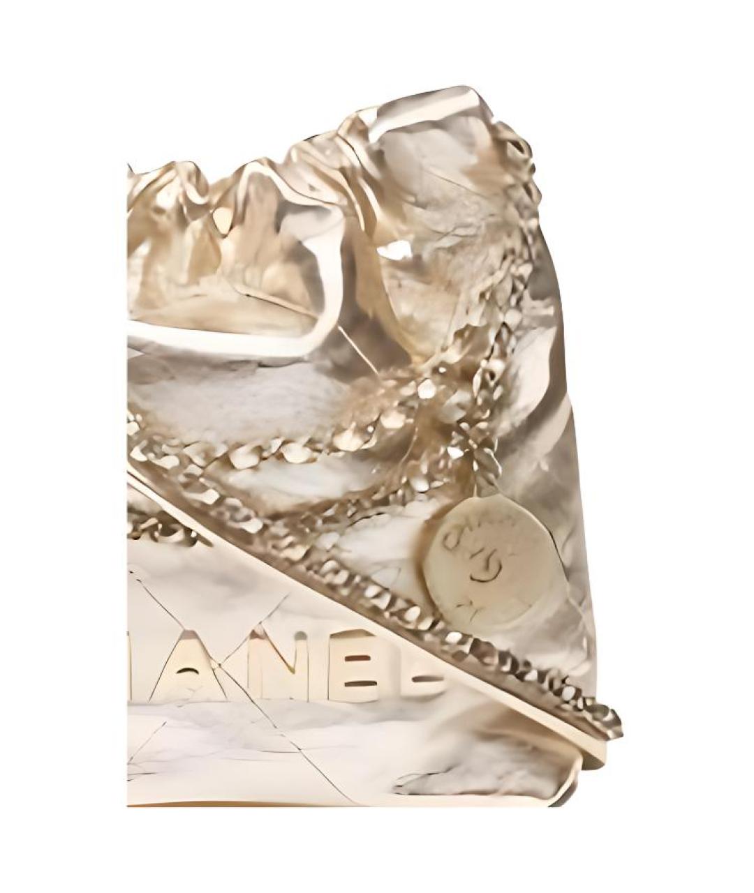 CHANEL Золотая кожаная сумка через плечо, фото 2