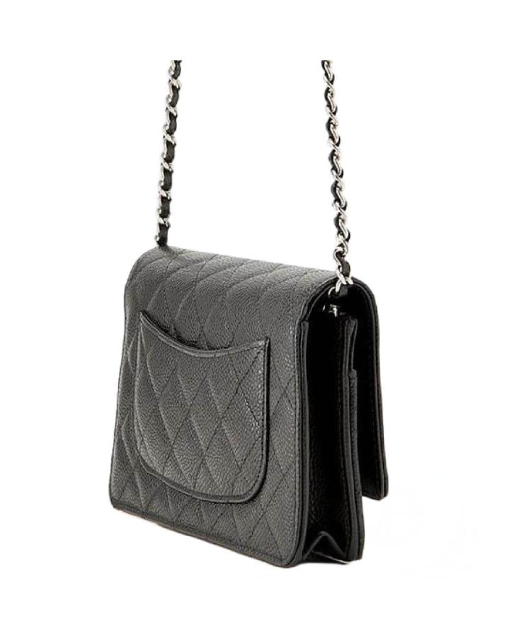 CHANEL Черная кожаная сумка через плечо, фото 3