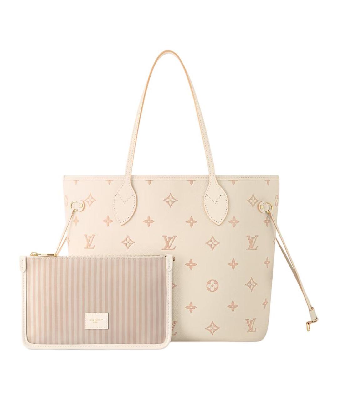 LOUIS VUITTON Бежевая кожаная сумка через плечо, фото 4