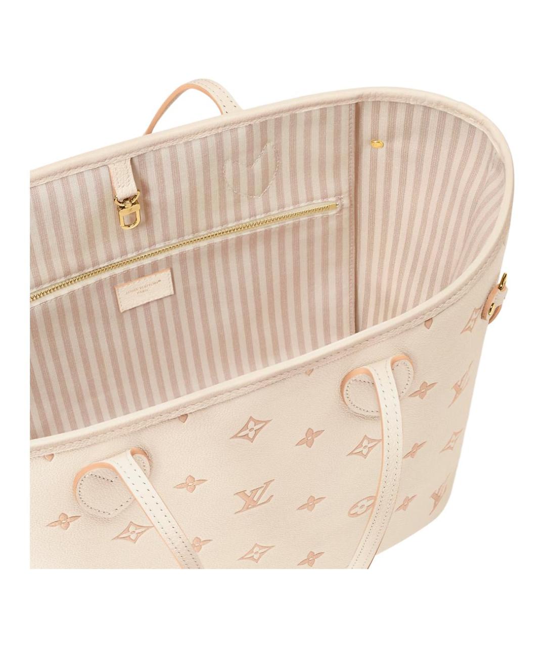 LOUIS VUITTON Бежевая кожаная сумка через плечо, фото 5