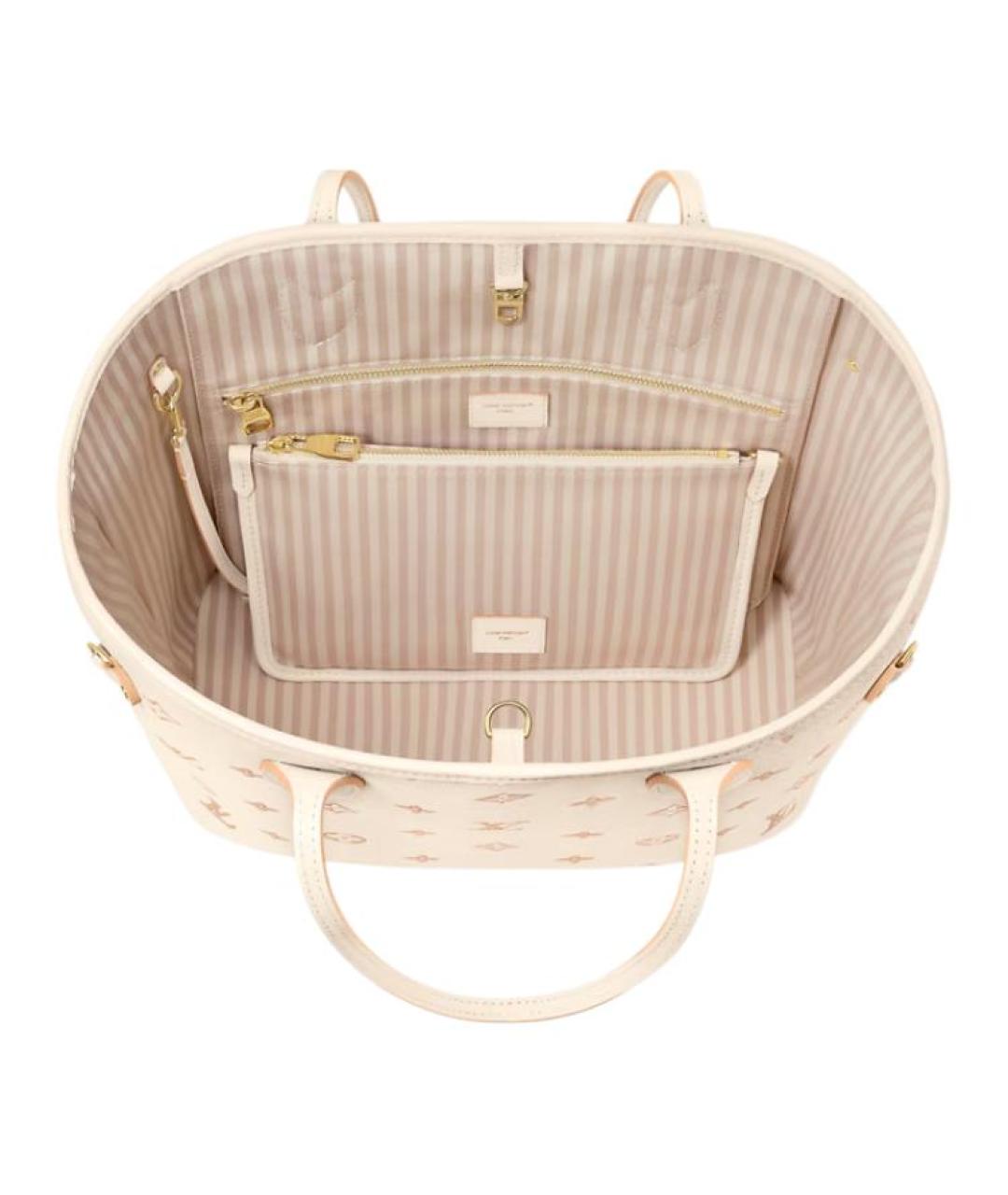 LOUIS VUITTON Бежевая кожаная сумка через плечо, фото 3