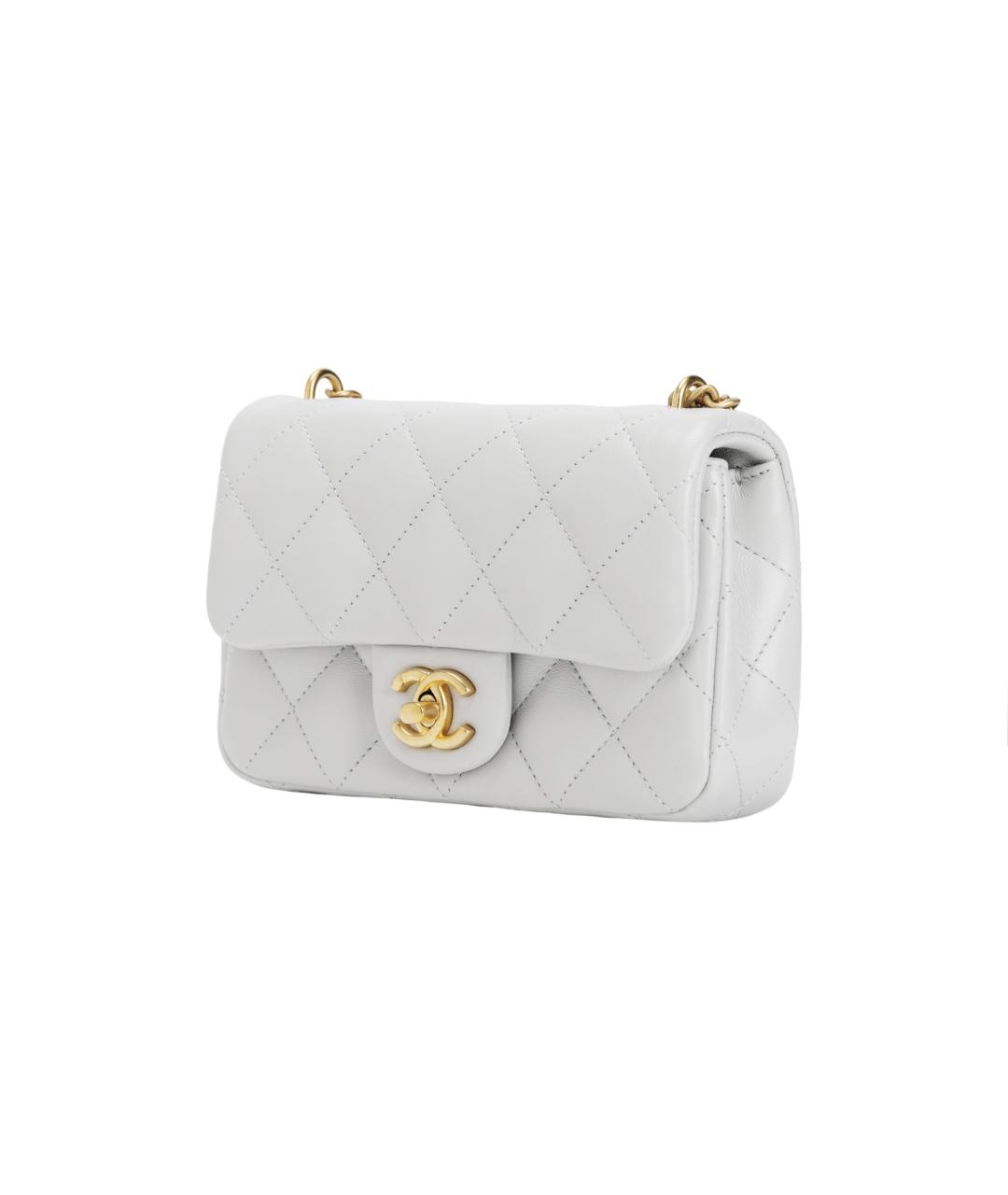 CHANEL Серая кожаная сумка через плечо, фото 2