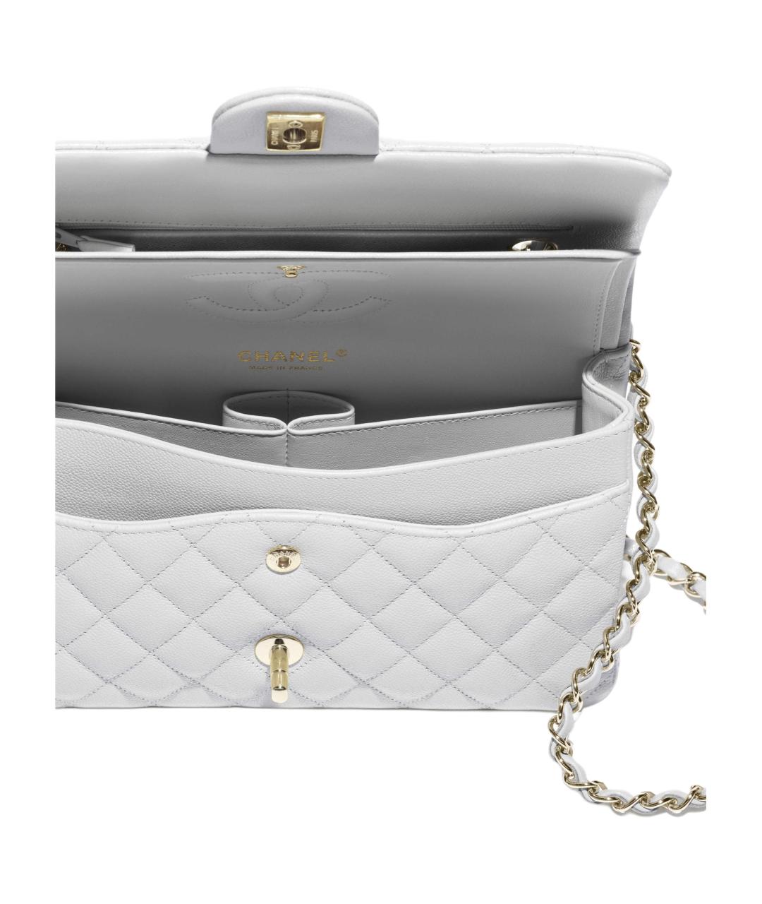 CHANEL Белая кожаная сумка через плечо, фото 4