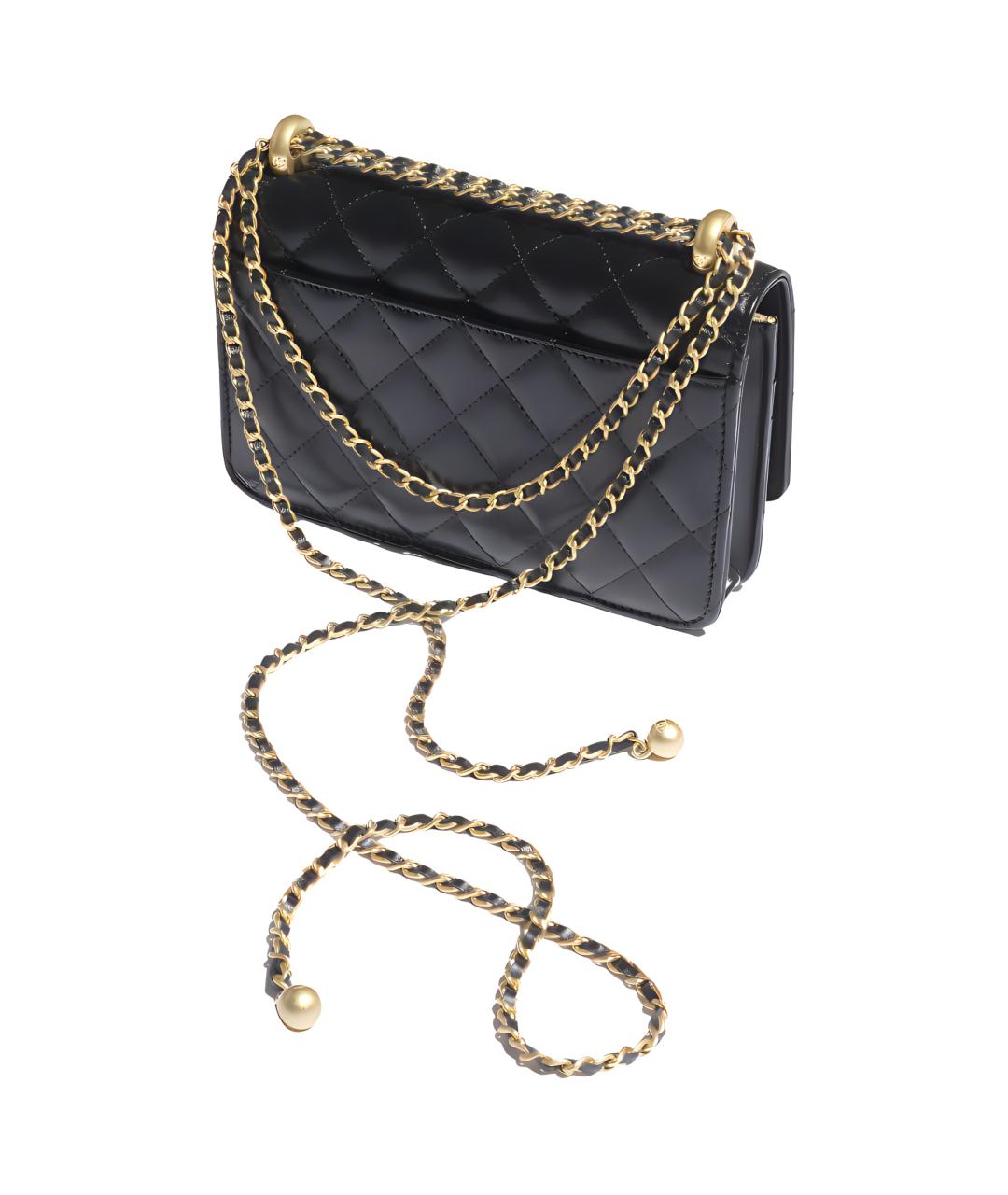 CHANEL Черная кожаная сумка через плечо, фото 4