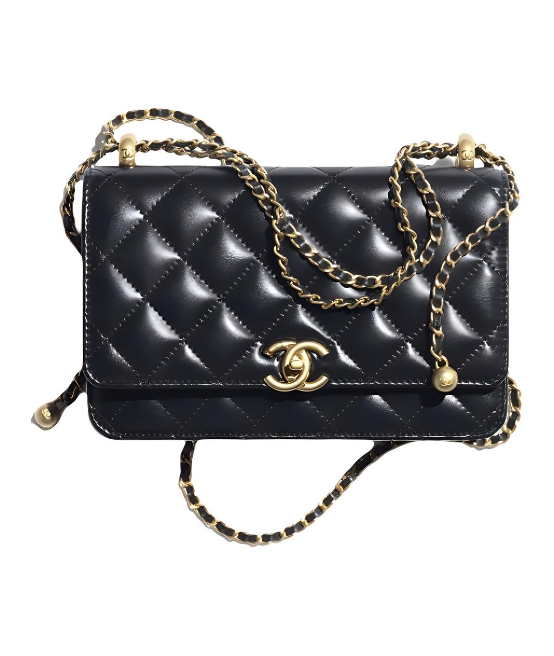 CHANEL Черная кожаная сумка через плечо, фото 1