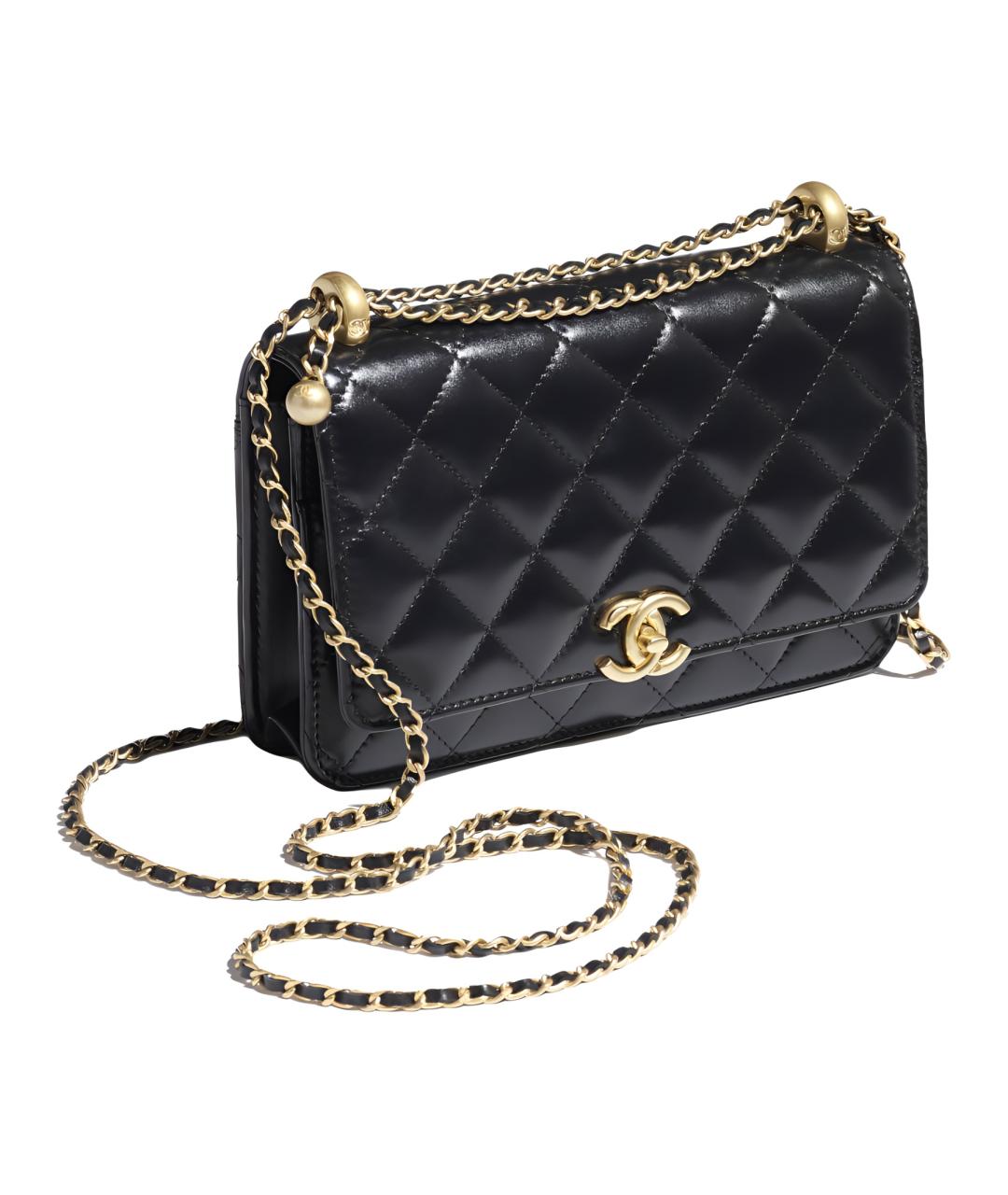 CHANEL Черная кожаная сумка через плечо, фото 3