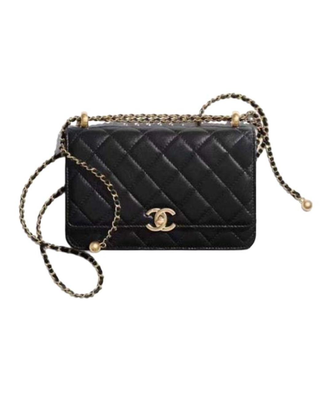 CHANEL Черная кожаная сумка через плечо, фото 2