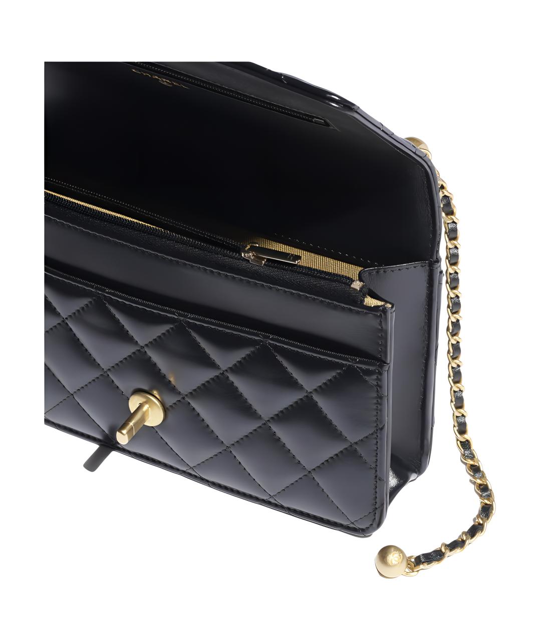 CHANEL Черная кожаная сумка через плечо, фото 5