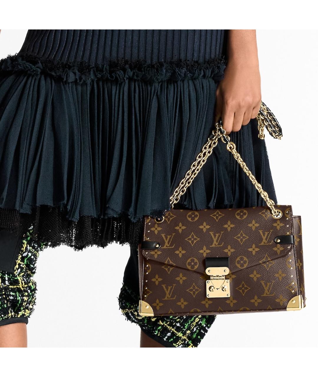 LOUIS VUITTON Коричневая кожаная сумка через плечо, фото 7