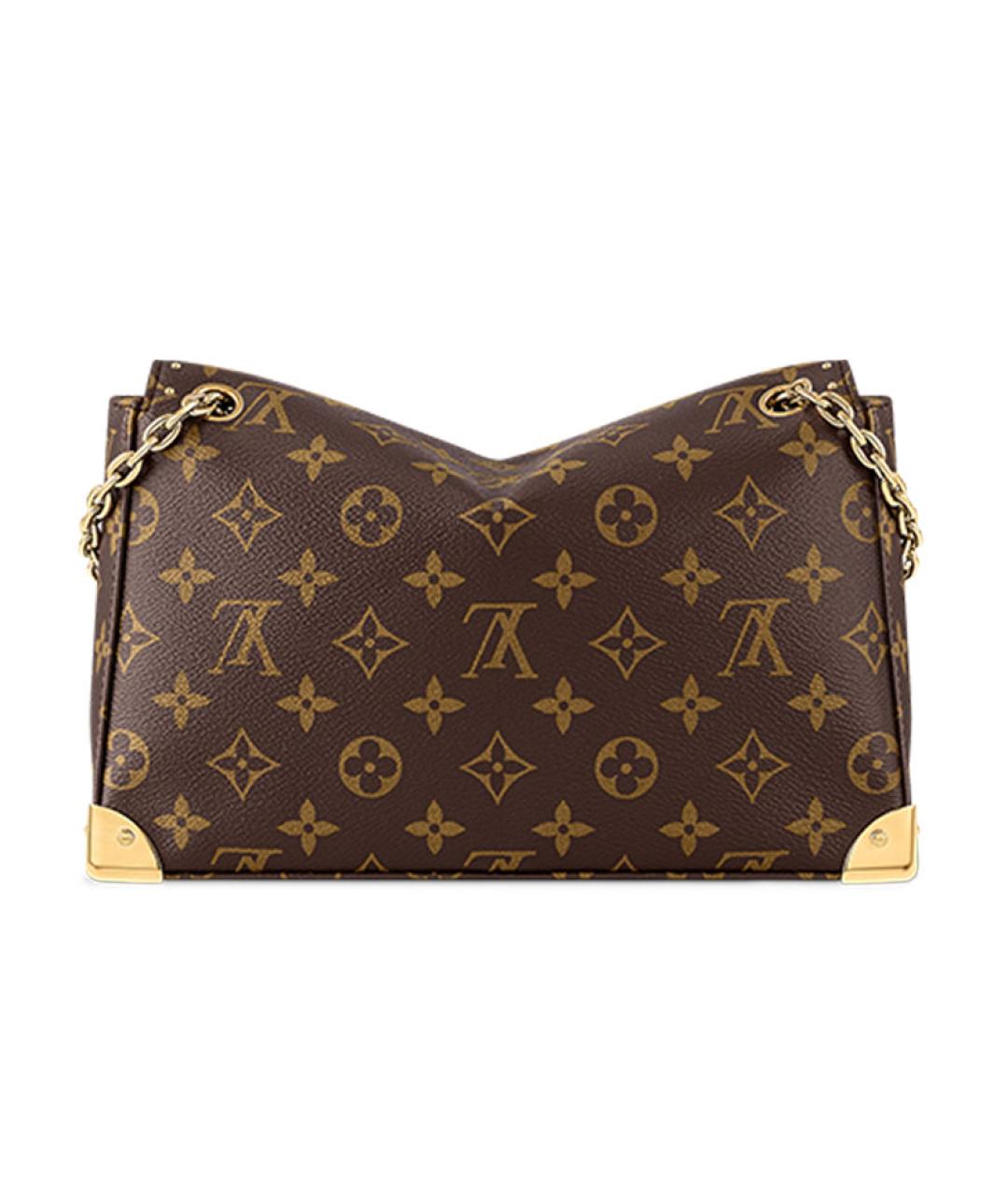 LOUIS VUITTON Коричневая кожаная сумка через плечо, фото 4
