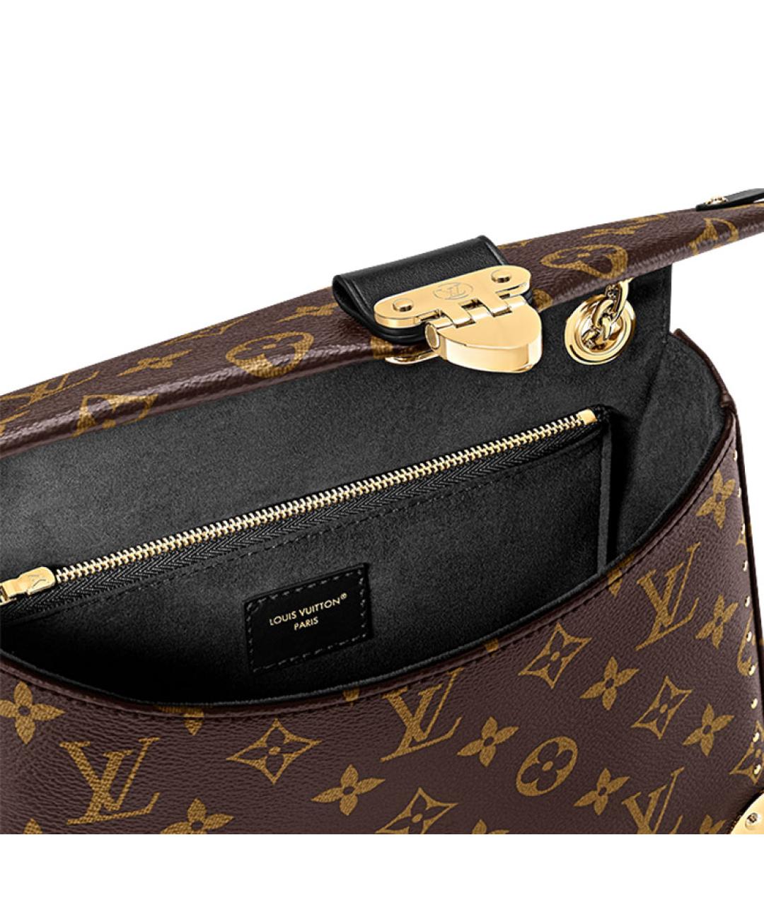 LOUIS VUITTON Коричневая кожаная сумка через плечо, фото 6