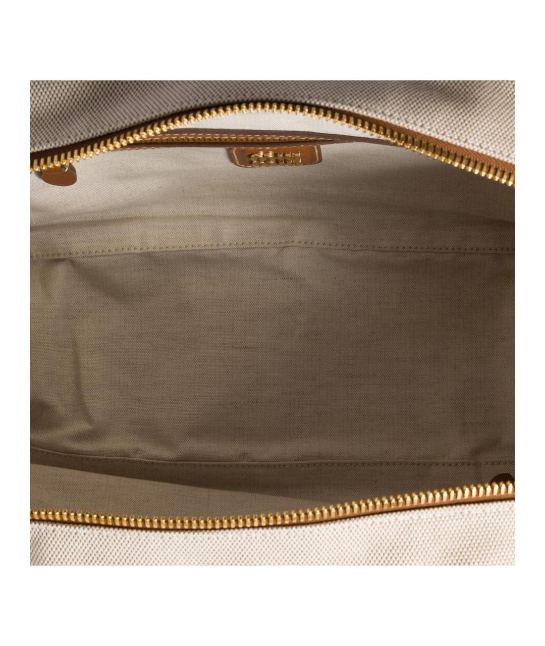 MIU MIU Бежевая хлопковая сумка через плечо, фото 4