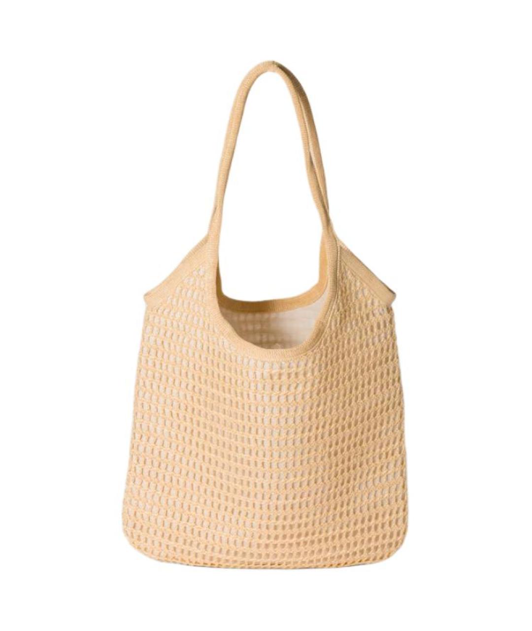 MIU MIU Бежевая тканевая сумка через плечо, фото 2