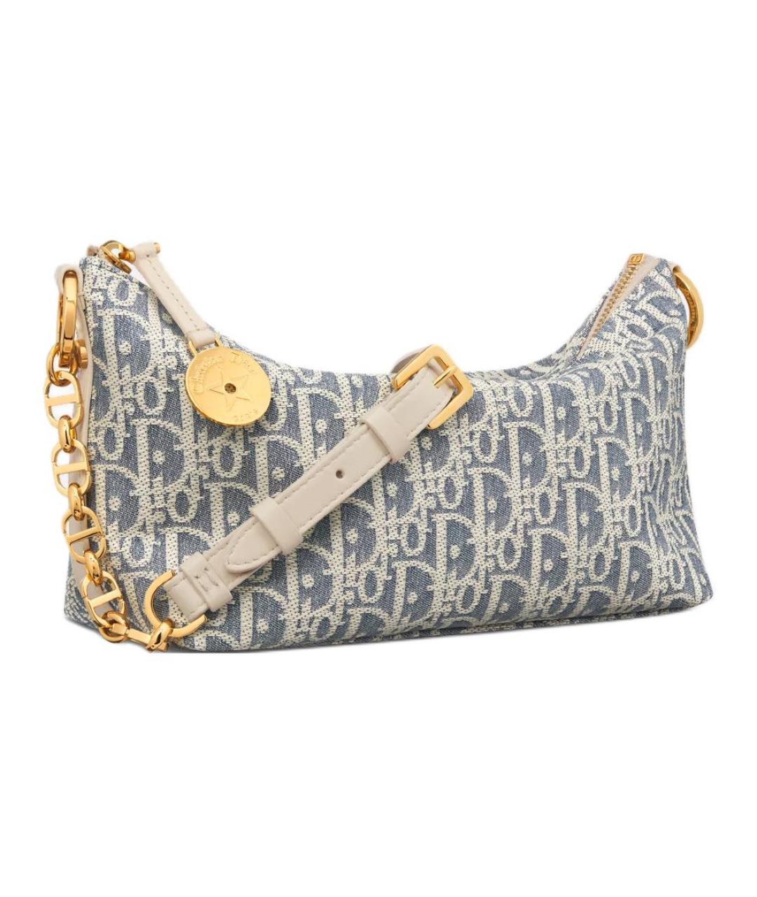 CHRISTIAN DIOR Синяя хлопковая сумка через плечо, фото 2