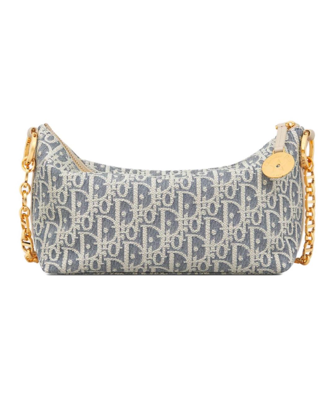 CHRISTIAN DIOR Синяя хлопковая сумка через плечо, фото 5