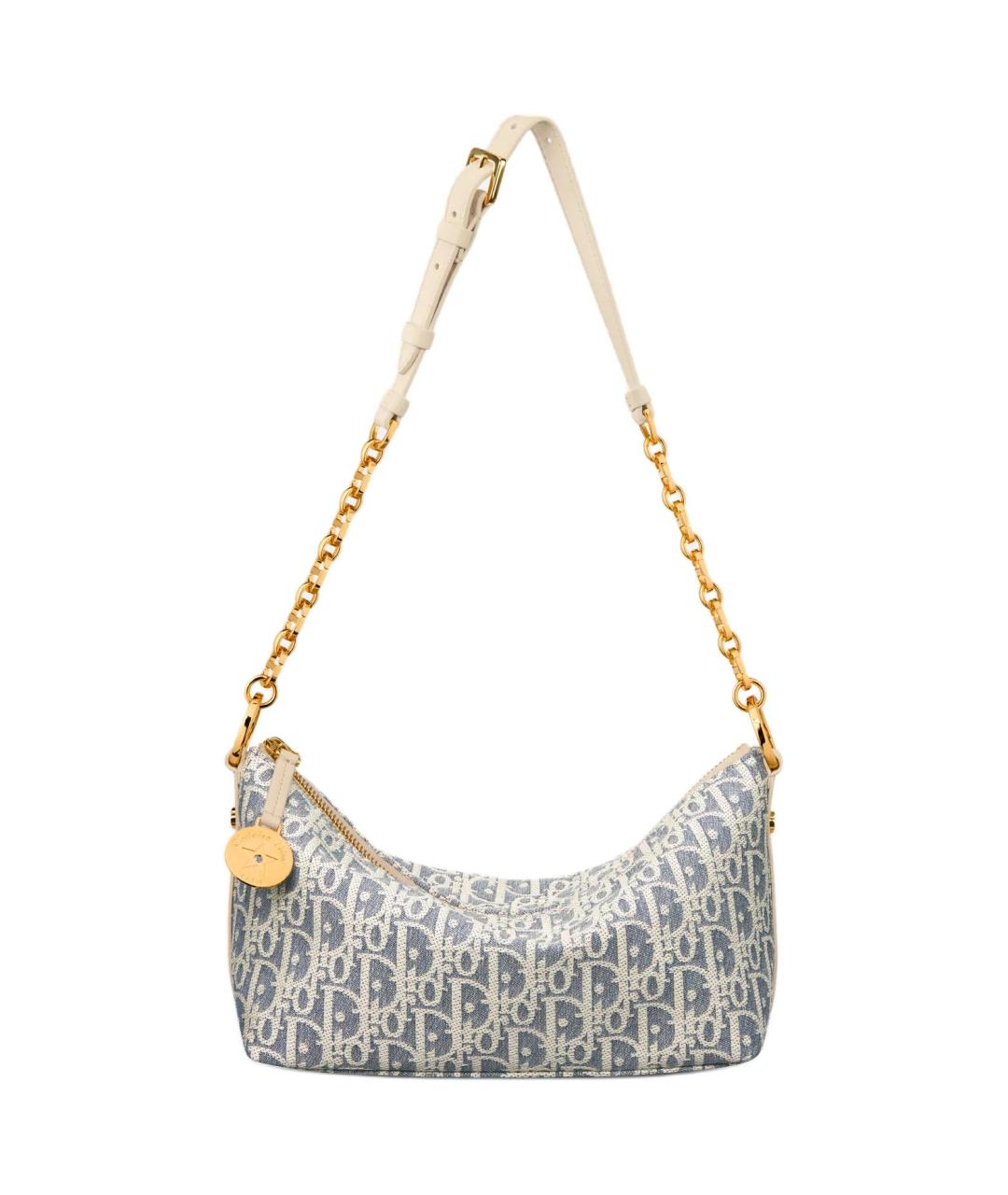 CHRISTIAN DIOR Синяя хлопковая сумка через плечо, фото 4