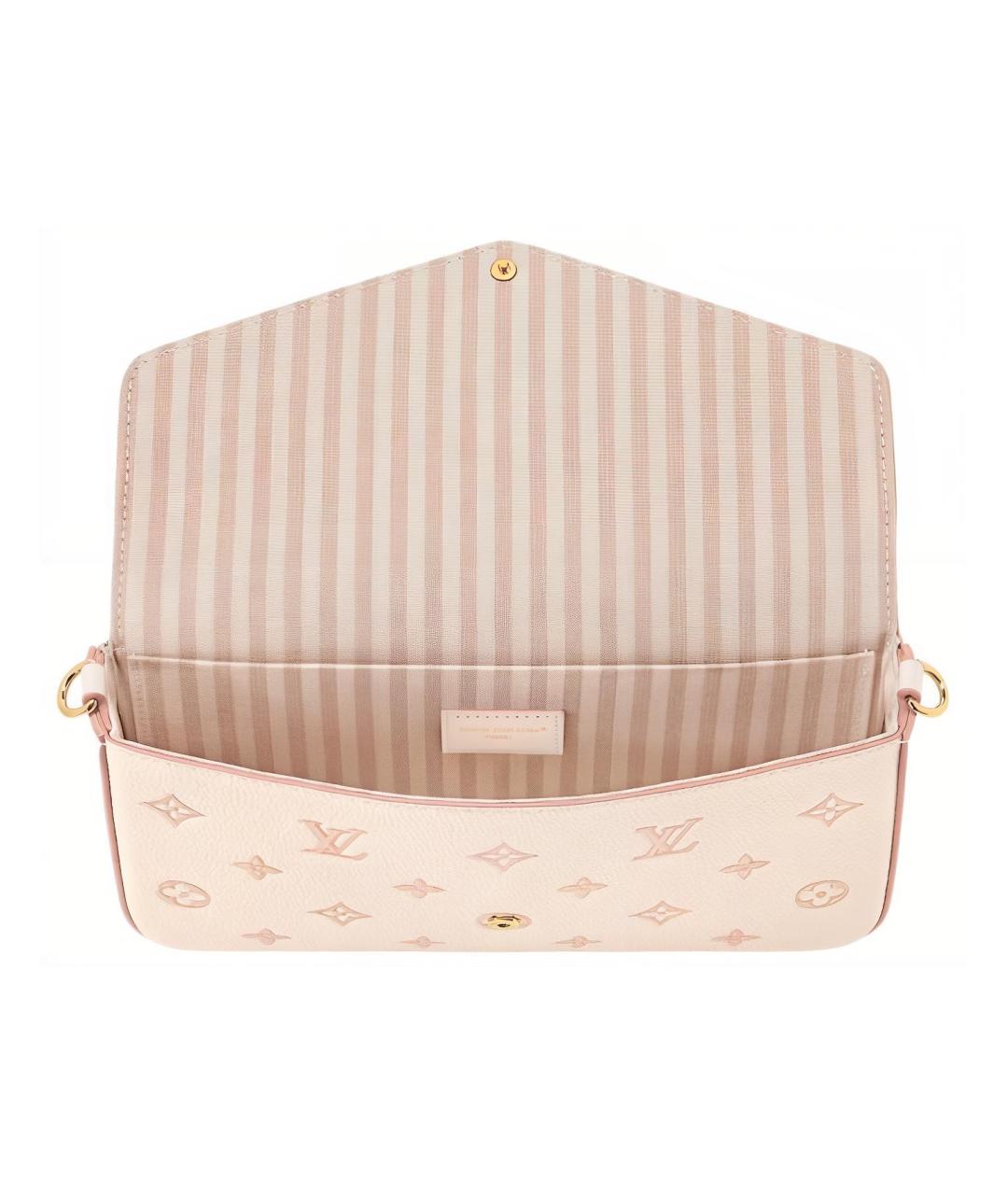 LOUIS VUITTON Бежевая кожаная сумка через плечо, фото 4