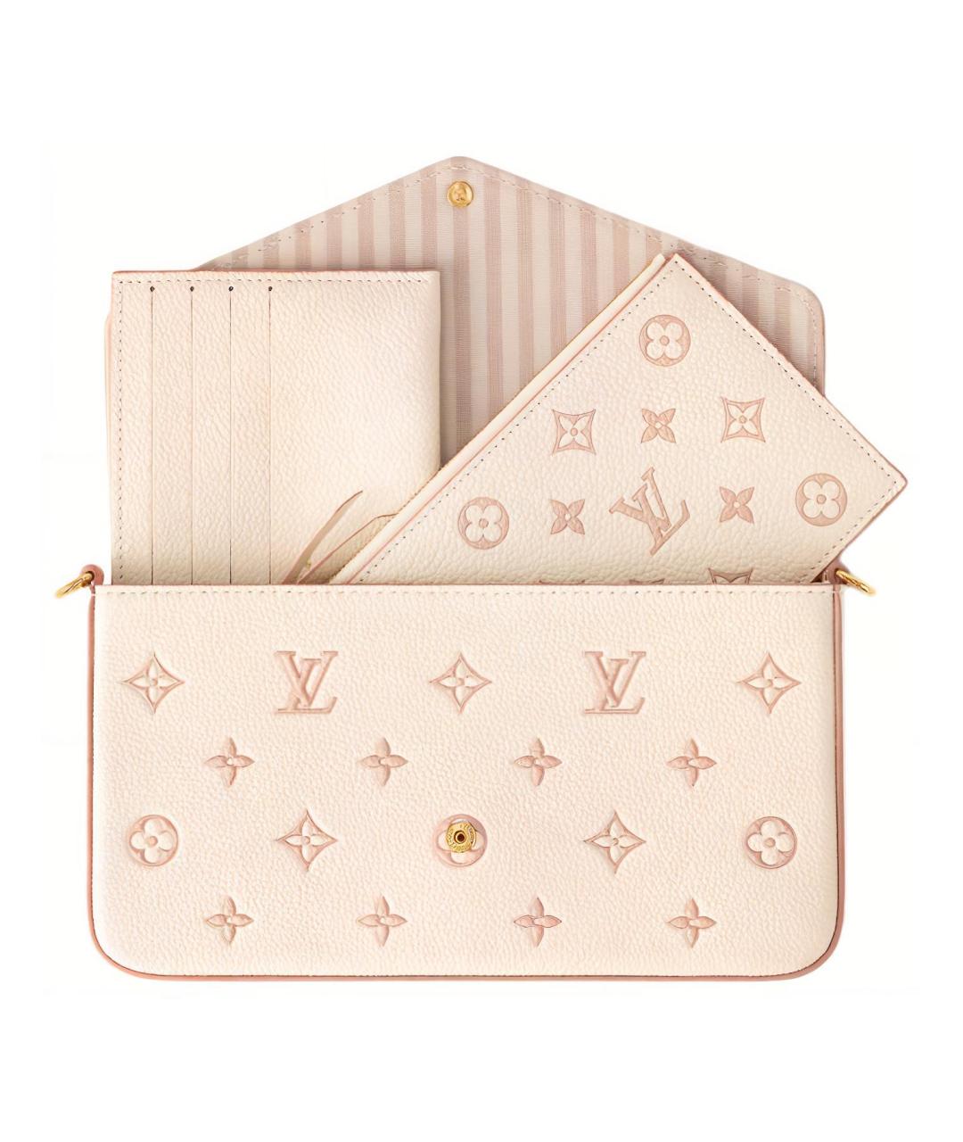 LOUIS VUITTON Бежевая кожаная сумка через плечо, фото 5