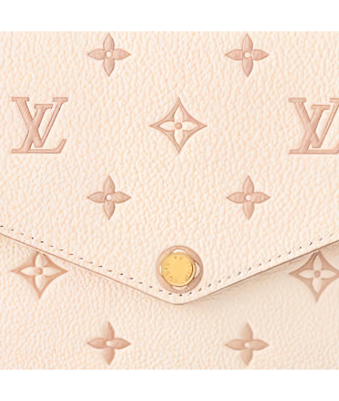 LOUIS VUITTON Бежевая кожаная сумка через плечо, фото 6