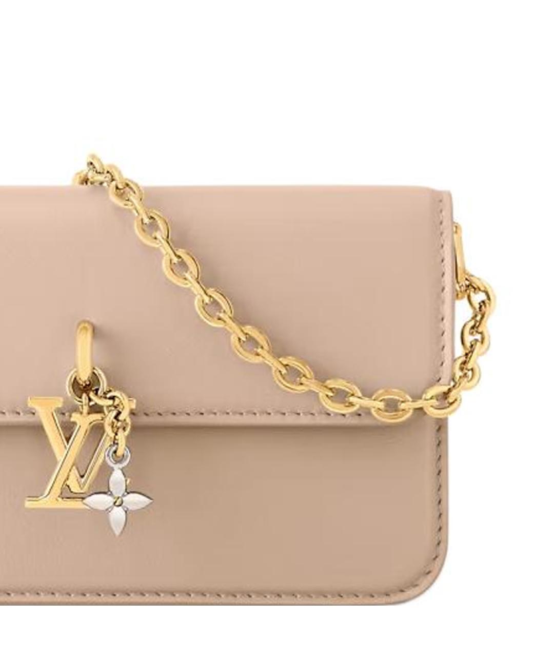 LOUIS VUITTON Бежевая кожаная сумка через плечо, фото 5