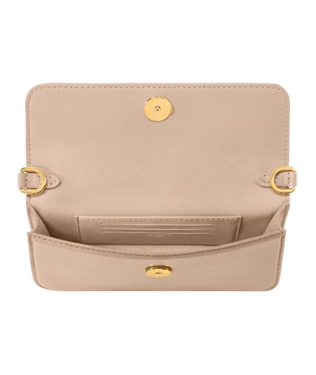 LOUIS VUITTON Бежевая кожаная сумка через плечо, фото 4