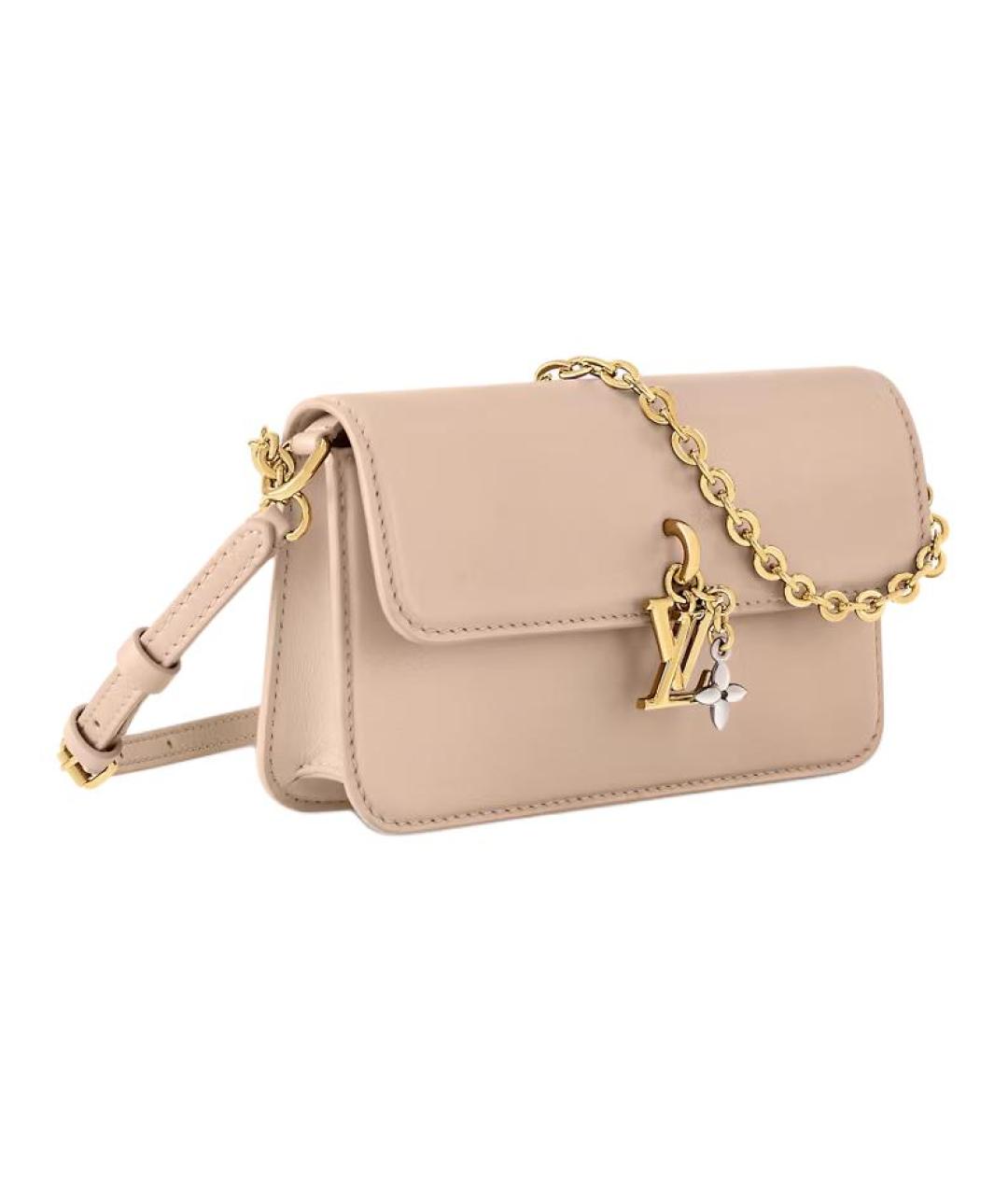 LOUIS VUITTON Бежевая кожаная сумка через плечо, фото 2