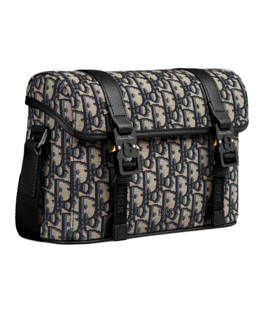 CHRISTIAN DIOR Черная хлопковая сумка через плечо, фото 3