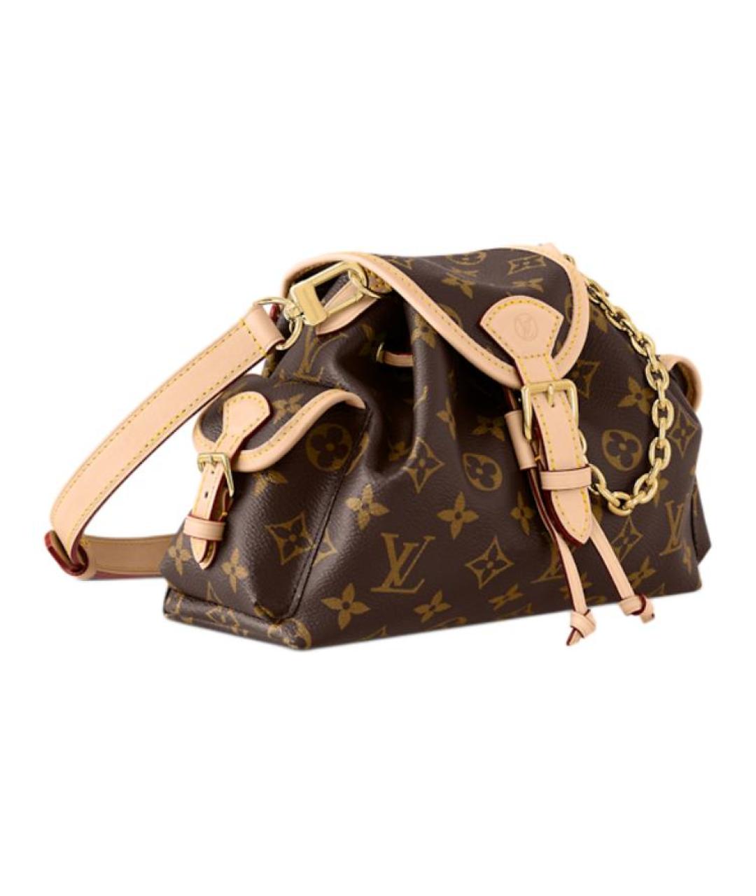 LOUIS VUITTON Коричневая кожаная сумка через плечо, фото 2