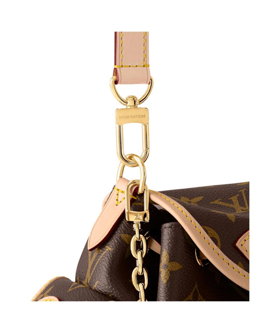 LOUIS VUITTON Коричневая кожаная сумка через плечо, фото 5