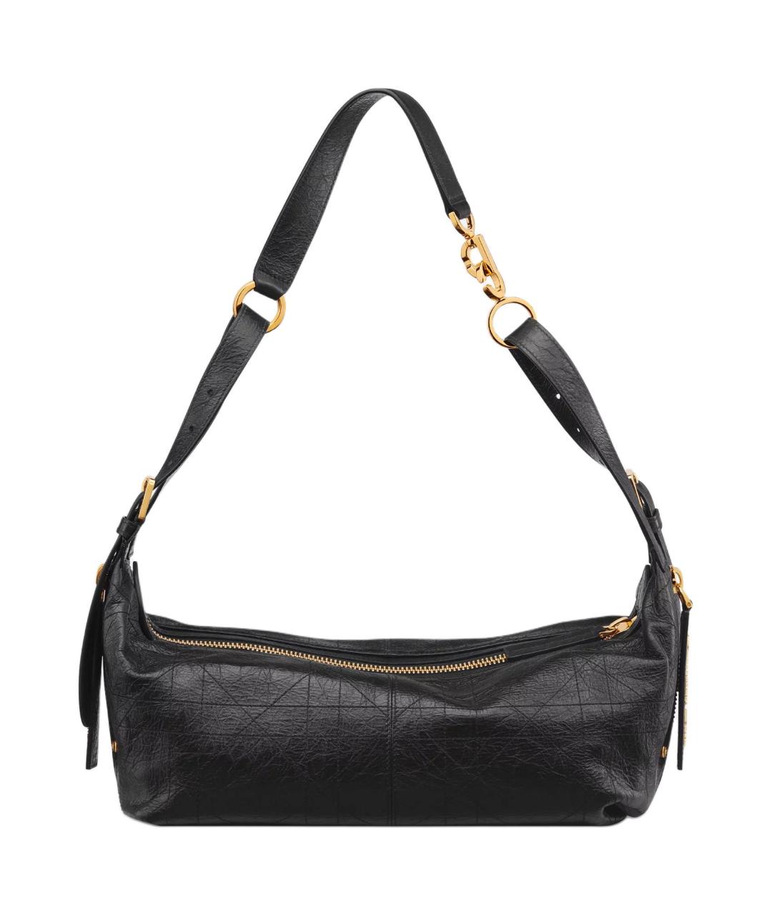 CHRISTIAN DIOR Черная кожаная сумка через плечо, фото 3