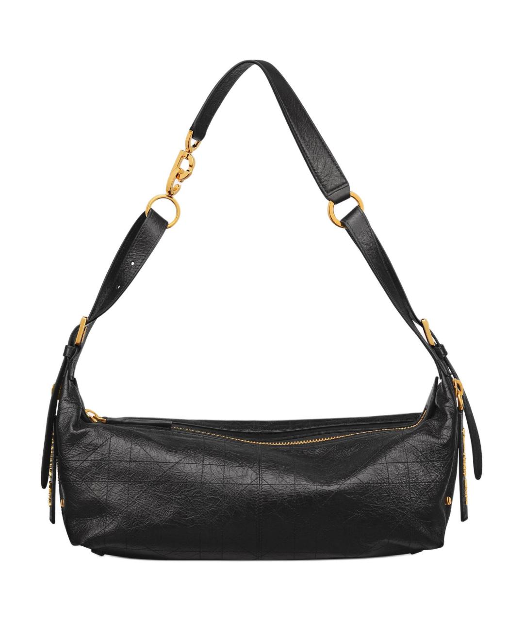 CHRISTIAN DIOR Черная кожаная сумка через плечо, фото 1