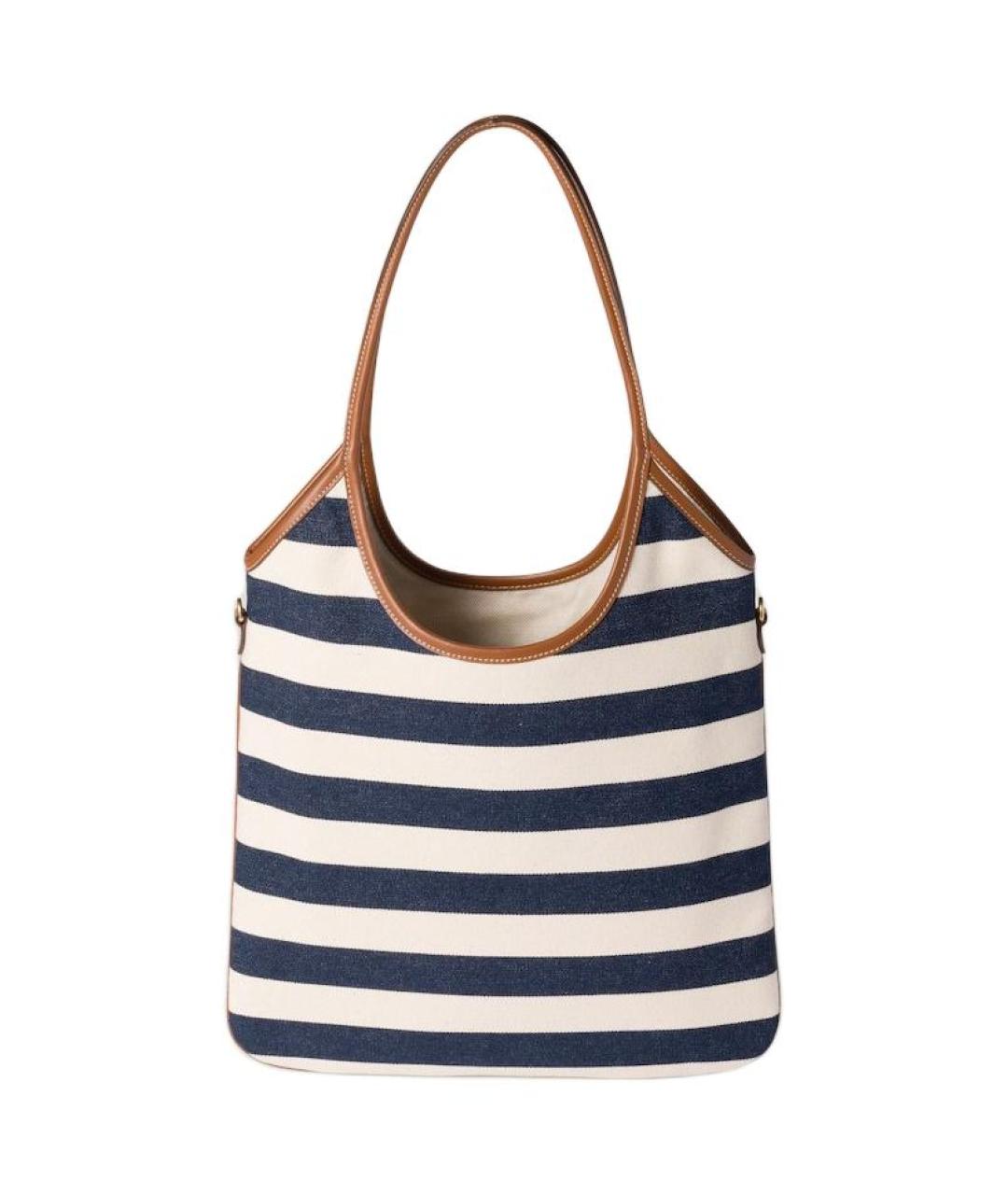 MIU MIU Темно-синяя хлопковая сумка через плечо, фото 2