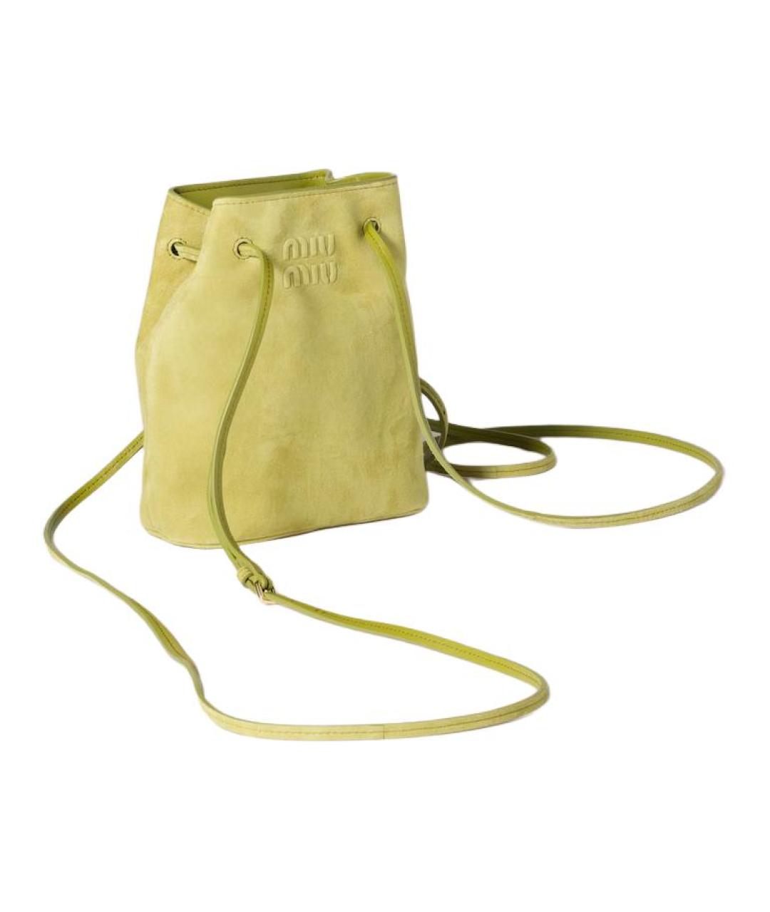 MIU MIU Салатовая замшевая сумка через плечо, фото 2