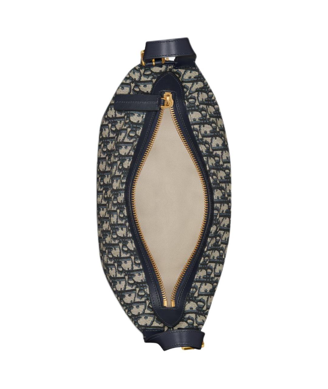 CHRISTIAN DIOR Темно-синяя хлопковая сумка через плечо, фото 4