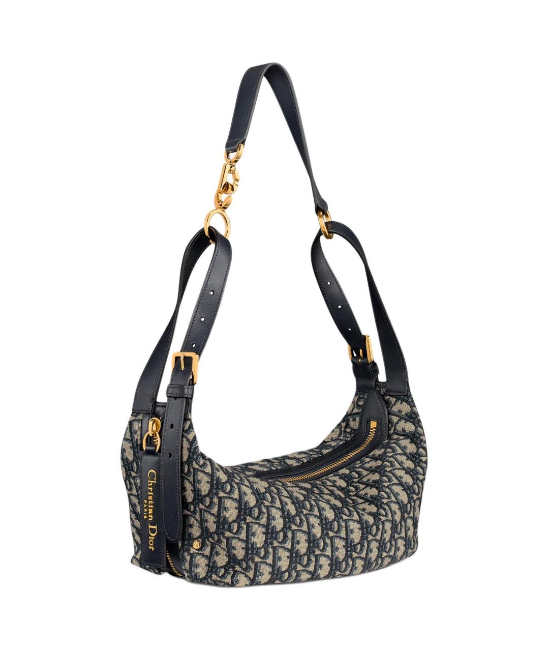 CHRISTIAN DIOR Темно-синяя хлопковая сумка через плечо, фото 2