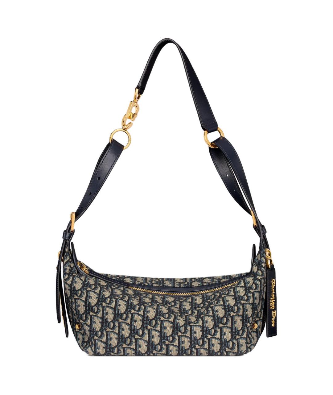 CHRISTIAN DIOR Темно-синяя хлопковая сумка через плечо, фото 3