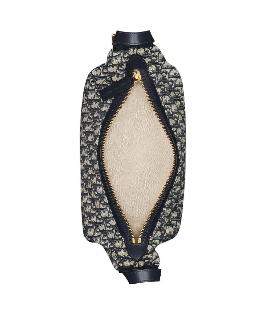 CHRISTIAN DIOR Темно-синяя хлопковая сумка через плечо, фото 4