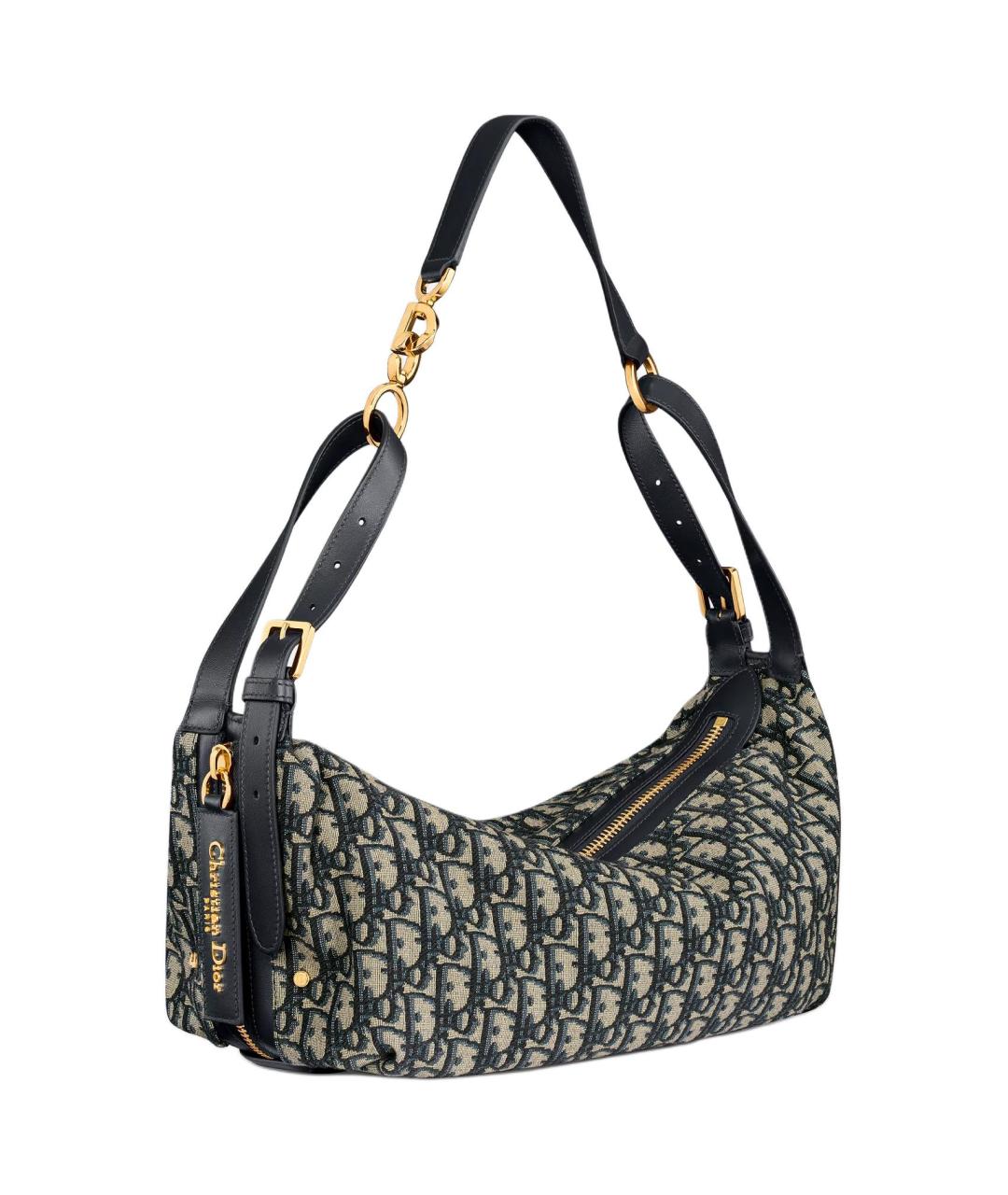 CHRISTIAN DIOR Темно-синяя хлопковая сумка через плечо, фото 2